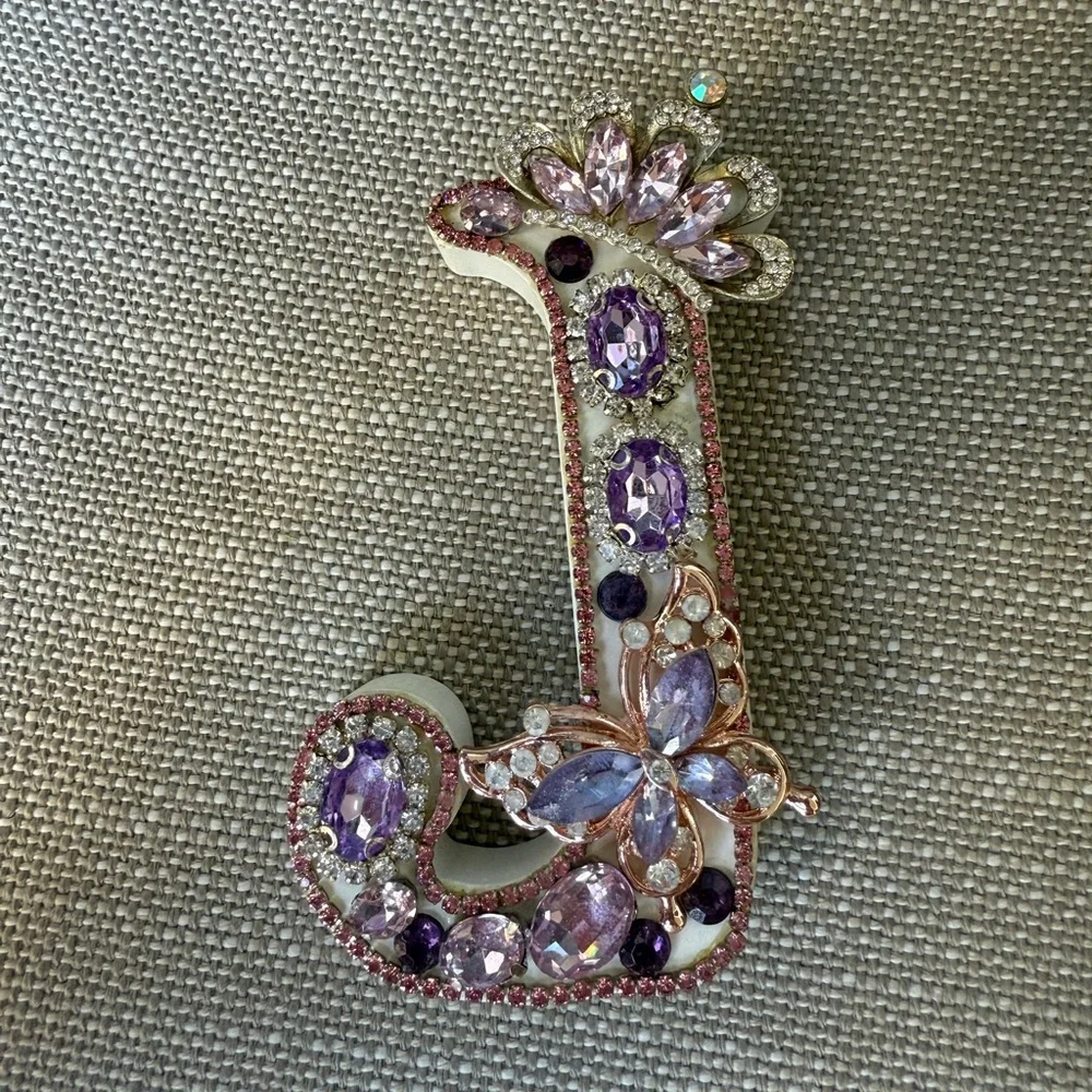 Tabletop or wall‎ hanging handmade letters rhinestone crystal wooden home decor